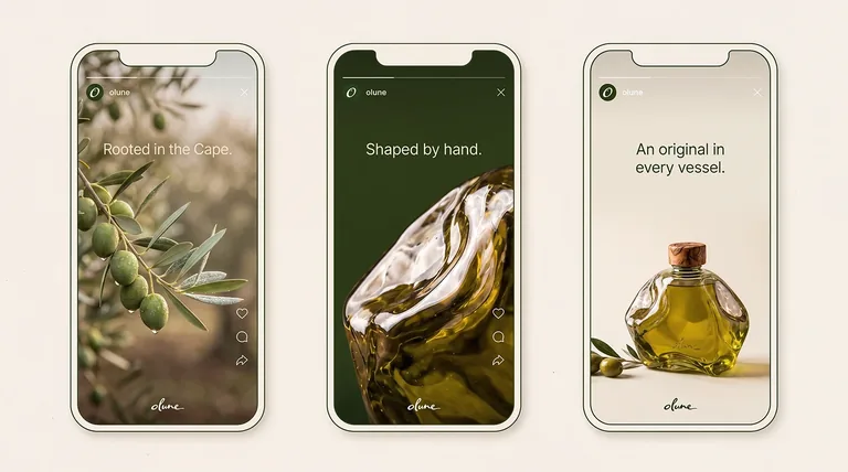 Olune mobile social story campaign mockups