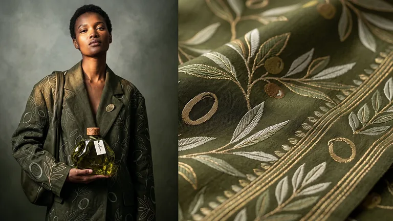 Olune fashion and botanical embroidery detail